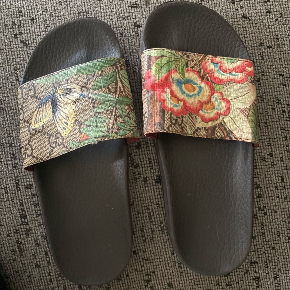 Gucci Floral and Butterfly Print Slippers
